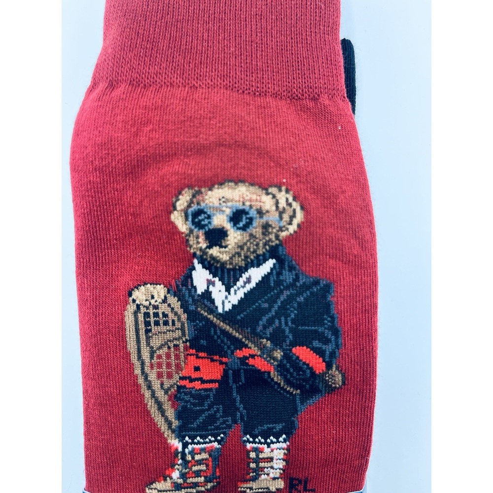 Men's Polo Ralph Lauren 2 pack Pair‎ socks 10-13 dress casual Polo Bear